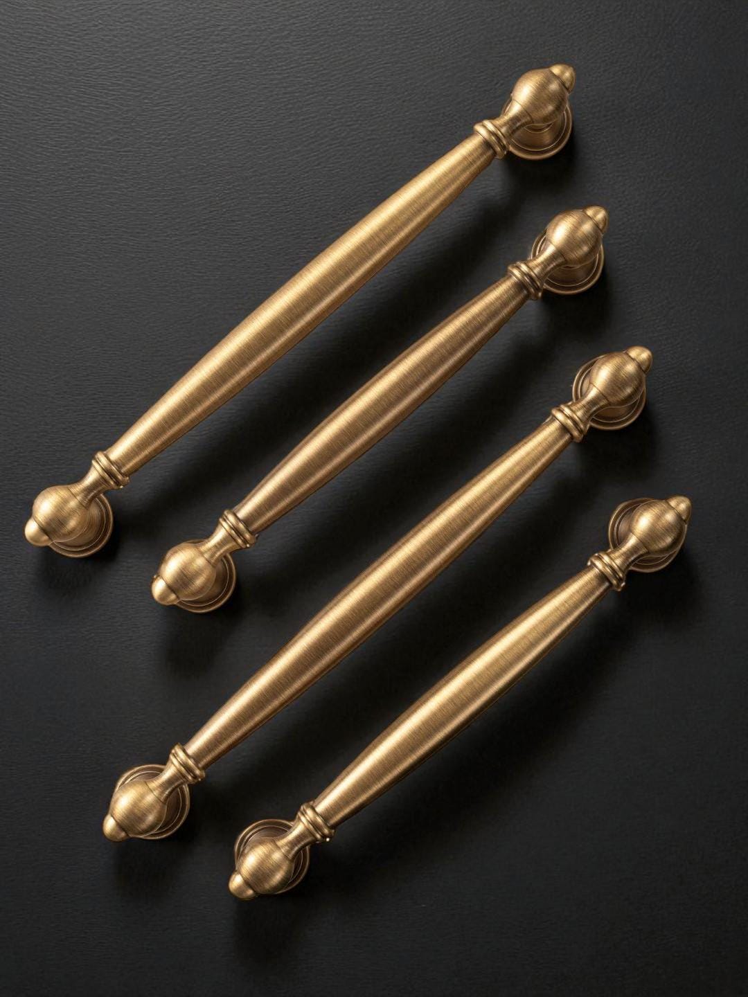 Antique Solid Brass Cabinet Handles – Drawer Pulls For Furniture - Image 2