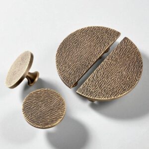 Modern Brass Cabinet Knobs – Round & Half Moon Drawer Pulls for Kitchen