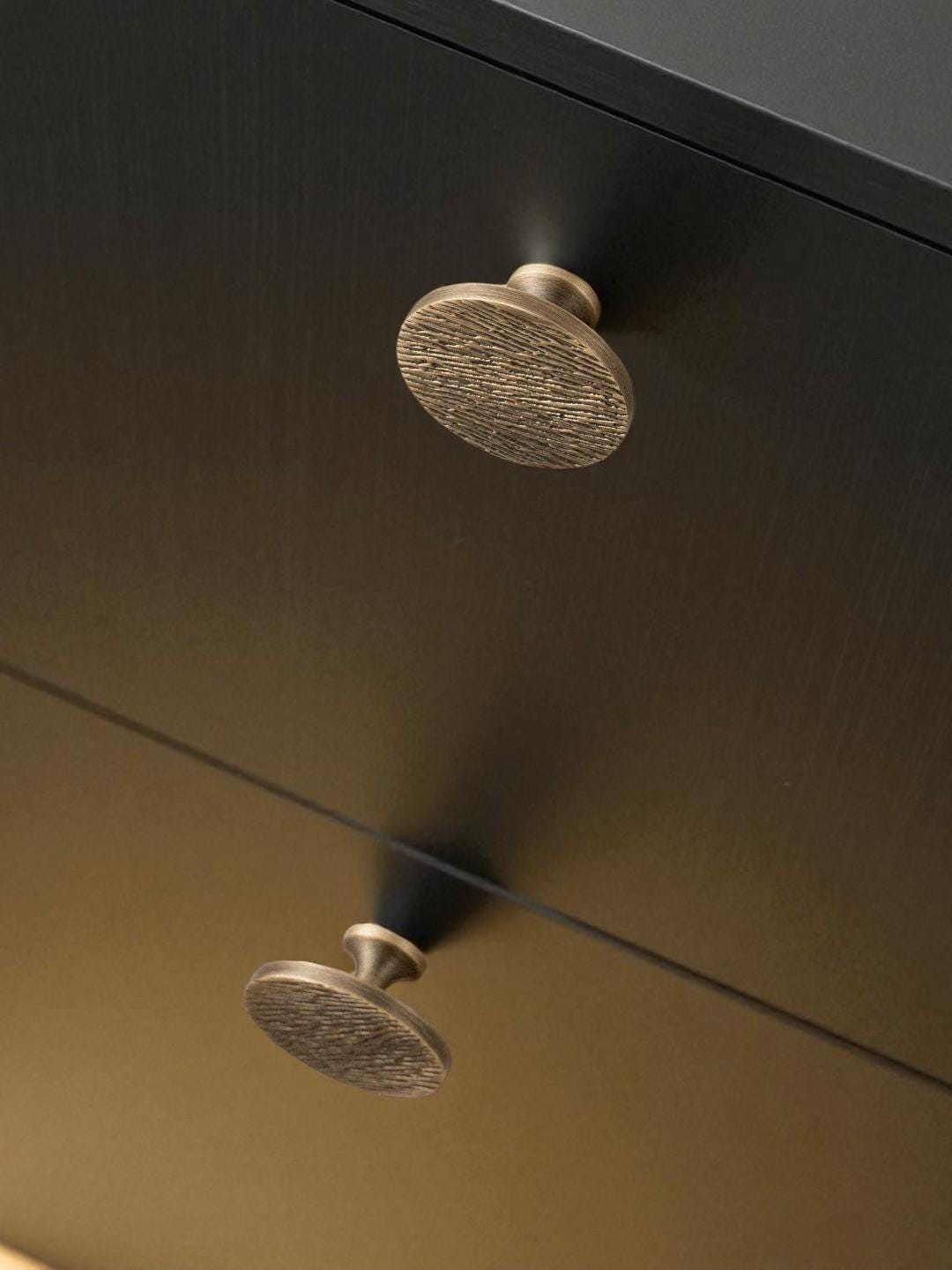 Modern Brass Cabinet Knobs – Round & Half Moon Drawer Pulls for Kitchen - Image 4