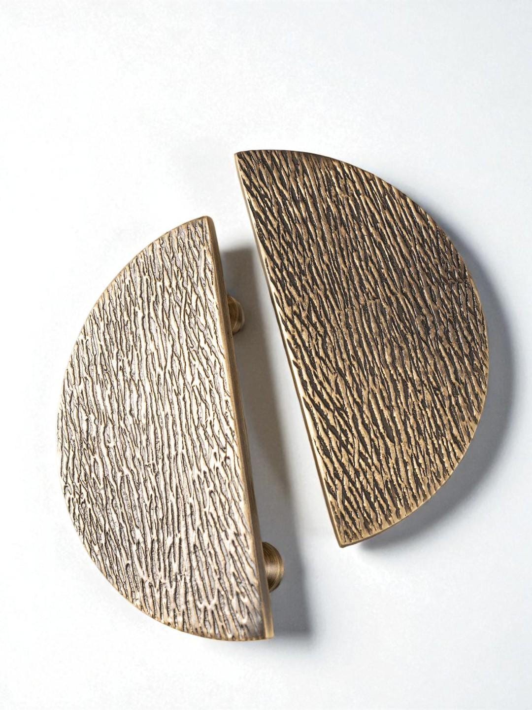 Modern Brass Cabinet Knobs – Round & Half Moon Drawer Pulls for Kitchen - Image 6