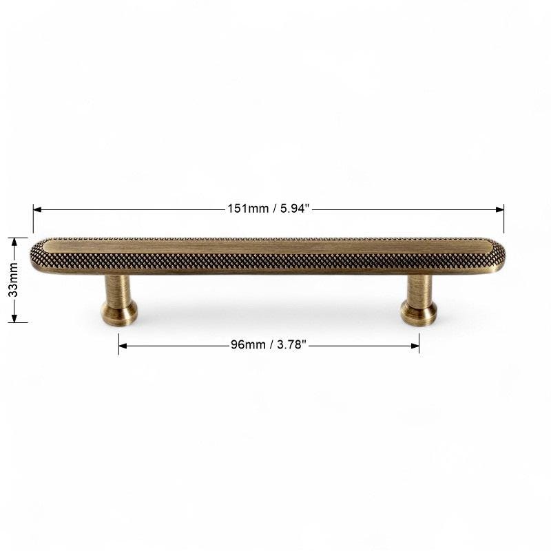 Antique Solid Brass Knurled Handles – Bronze Grid Cabinet Handles For Furniture - Image 7