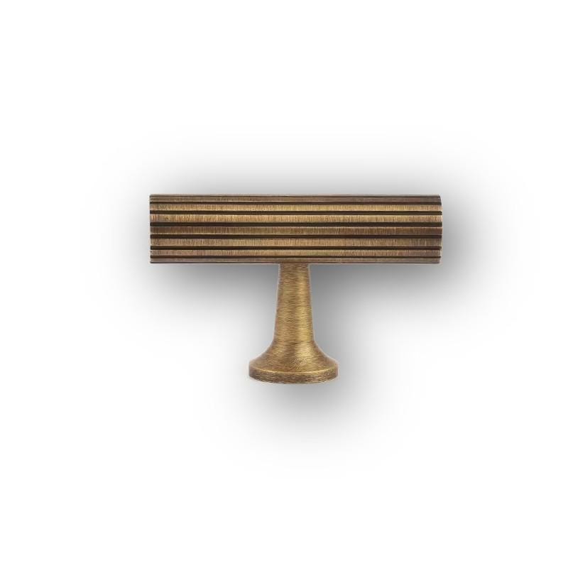 Solid Brass Ribbed Cabinet Handles: Modern Knurled Drawer Knobs - Image 6