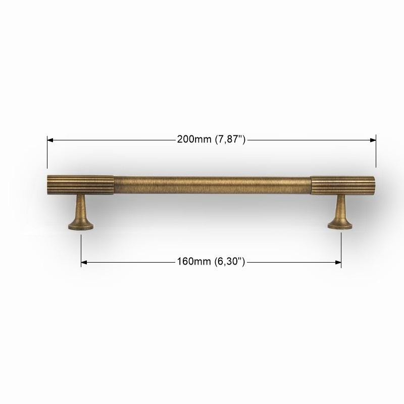 Solid Brass Ribbed Cabinet Handles: Modern Knurled Drawer Knobs - Image 9