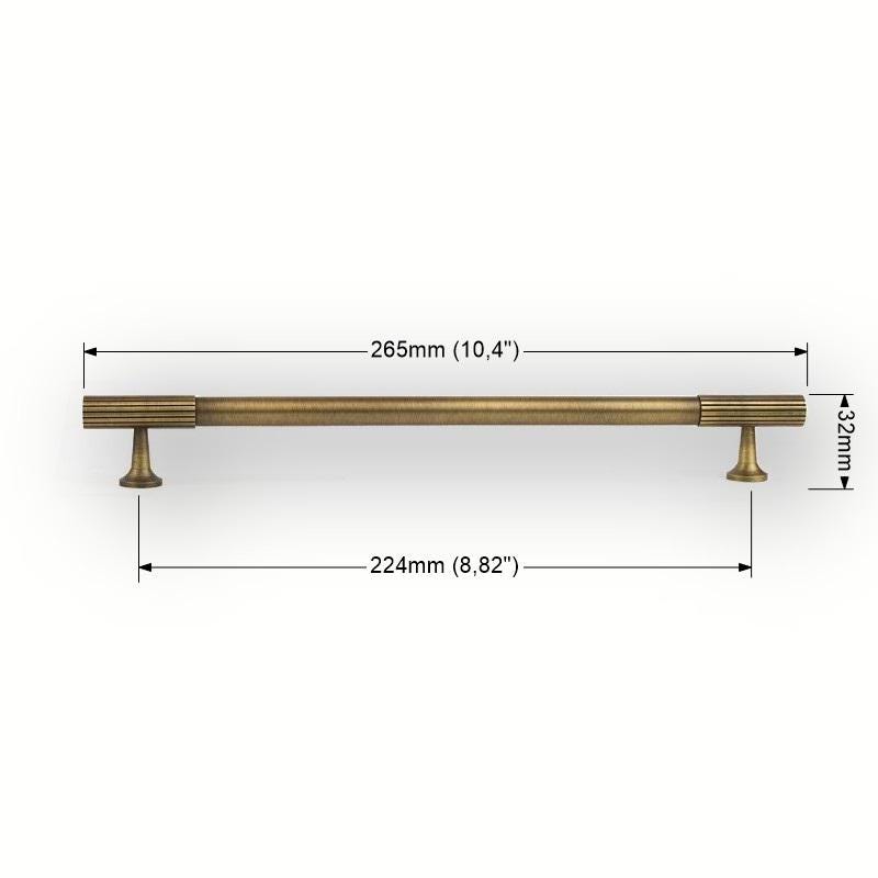 Solid Brass Ribbed Cabinet Handles: Modern Knurled Drawer Knobs - Image 10