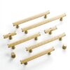 Knurled Solid Brass Cabinet Handles – Drawer Pulls & Knobs for Cabinets Gold Brass