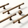 Antique Solid Brass Handles – Vintage Kitchen Cabinet Pulls for Wardrobe, Furniture