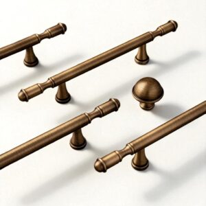 Antique Solid Brass Handles – Vintage Kitchen Cabinet Pulls for Wardrobe, Furniture