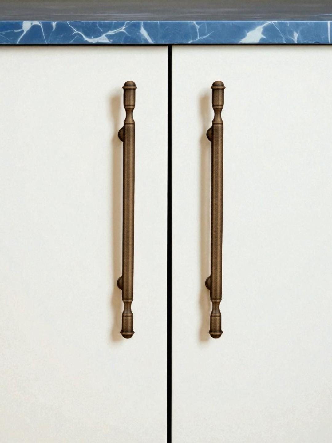 Antique Solid Brass Handles – Vintage Kitchen Cabinet Pulls for Wardrobe, Furniture - Image 2