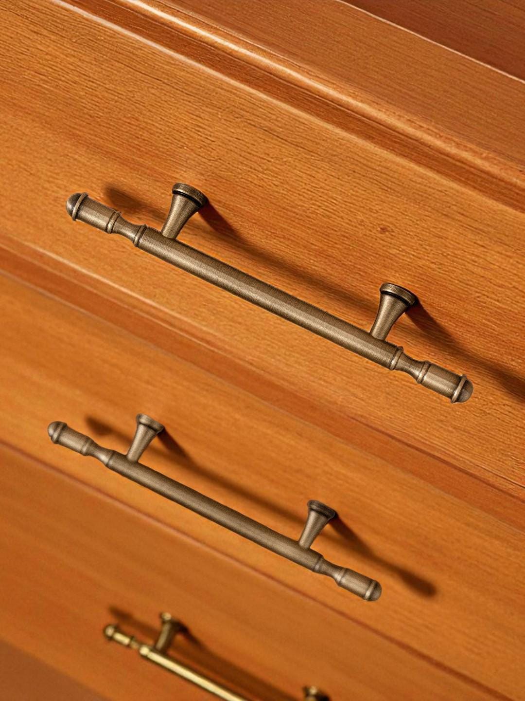 Antique Solid Brass Handles – Vintage Kitchen Cabinet Pulls for Wardrobe, Furniture - Image 4
