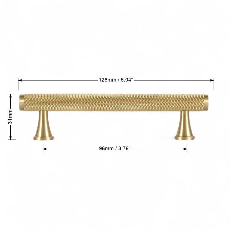 Knurled Solid Brass Cabinet Handles – Drawer Pulls & Knobs for Cabinets Gold Brass - Image 8