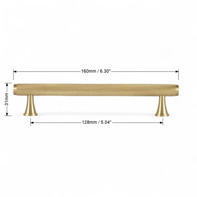 Knurled Solid Brass Cabinet Handles – Drawer Pulls & Knobs for Cabinets Gold Brass - Image 9
