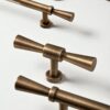 Solid Brass Antique Bronze Cabinet Handles, Class Vintage Drawer Knobs for Dresser, Wardrobe