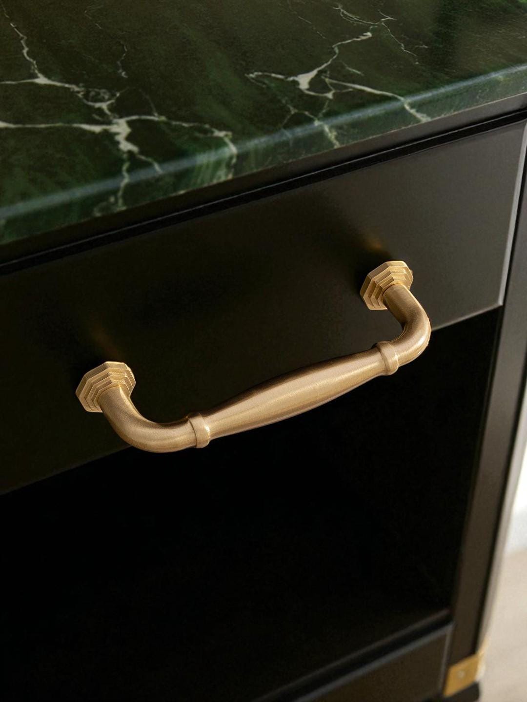Solid Brushed Brass Handles - Luxury Kitchen Cabinet Pulls and Wardrobe Drawer Hardware - Image 4