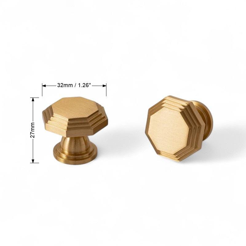 Solid Brushed Brass Handles - Luxury Kitchen Cabinet Pulls and Wardrobe Drawer Hardware - Image 6