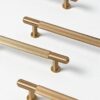 Solid Brass Cabinet Handles – Brushed Gold Drawer Pulls For Furniture