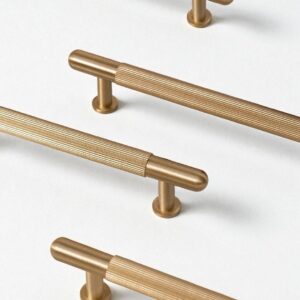 Solid Brass Cabinet Handles – Brushed Gold Drawer Pulls For Furniture