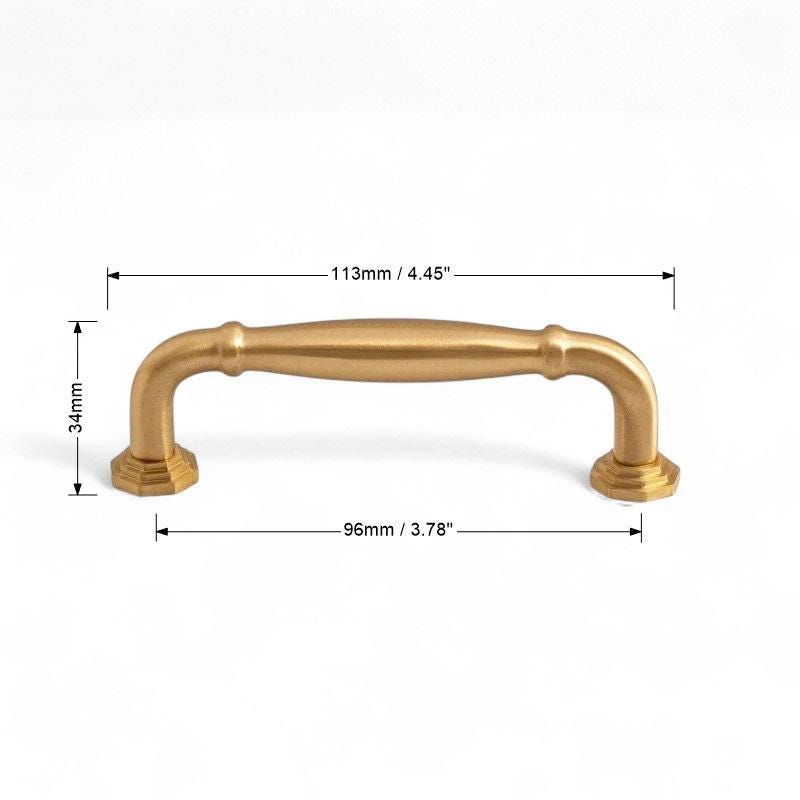 Solid Brushed Brass Handles - Luxury Kitchen Cabinet Pulls and Wardrobe Drawer Hardware - Image 7