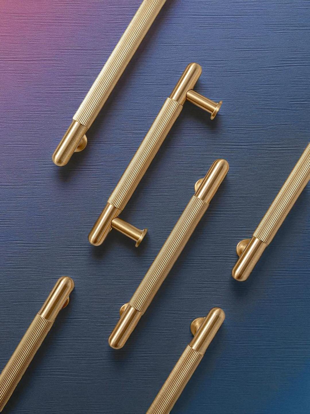Solid Brass Cabinet Handles – Brushed Gold Drawer Pulls For Furniture - Image 2