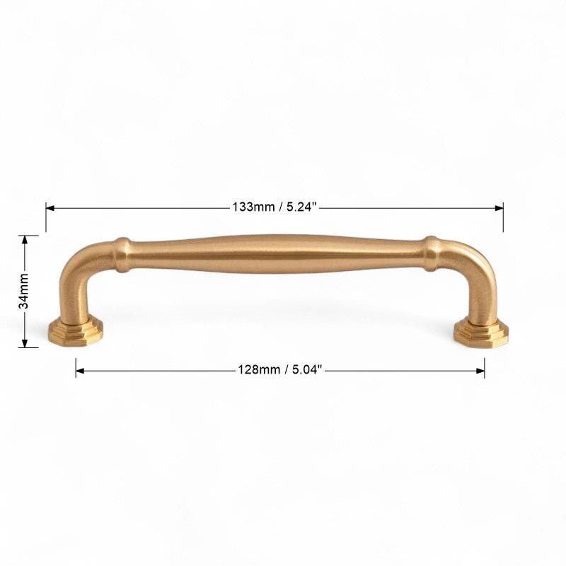 Solid Brushed Brass Handles - Luxury Kitchen Cabinet Pulls and Wardrobe Drawer Hardware - Image 8