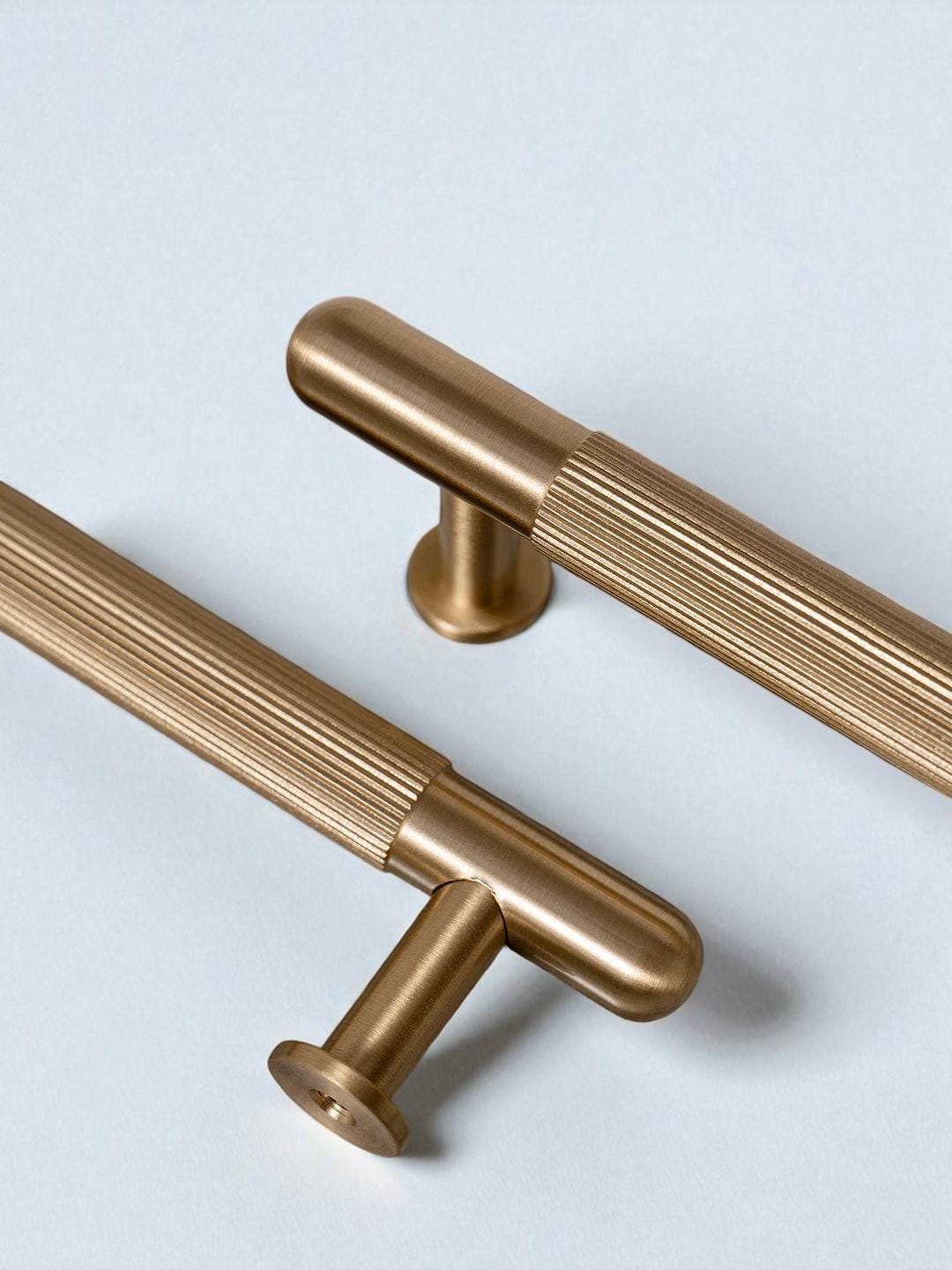 Solid Brass Cabinet Handles – Brushed Gold Drawer Pulls For Furniture - Image 3