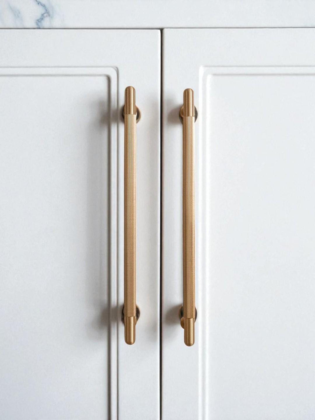 Solid Brass Cabinet Handles – Brushed Gold Drawer Pulls For Furniture - Image 4