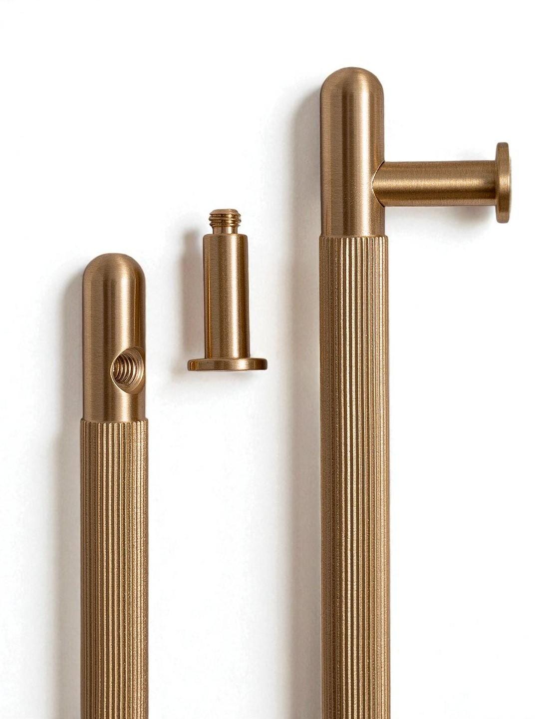 Solid Brass Cabinet Handles – Brushed Gold Drawer Pulls For Furniture - Image 5