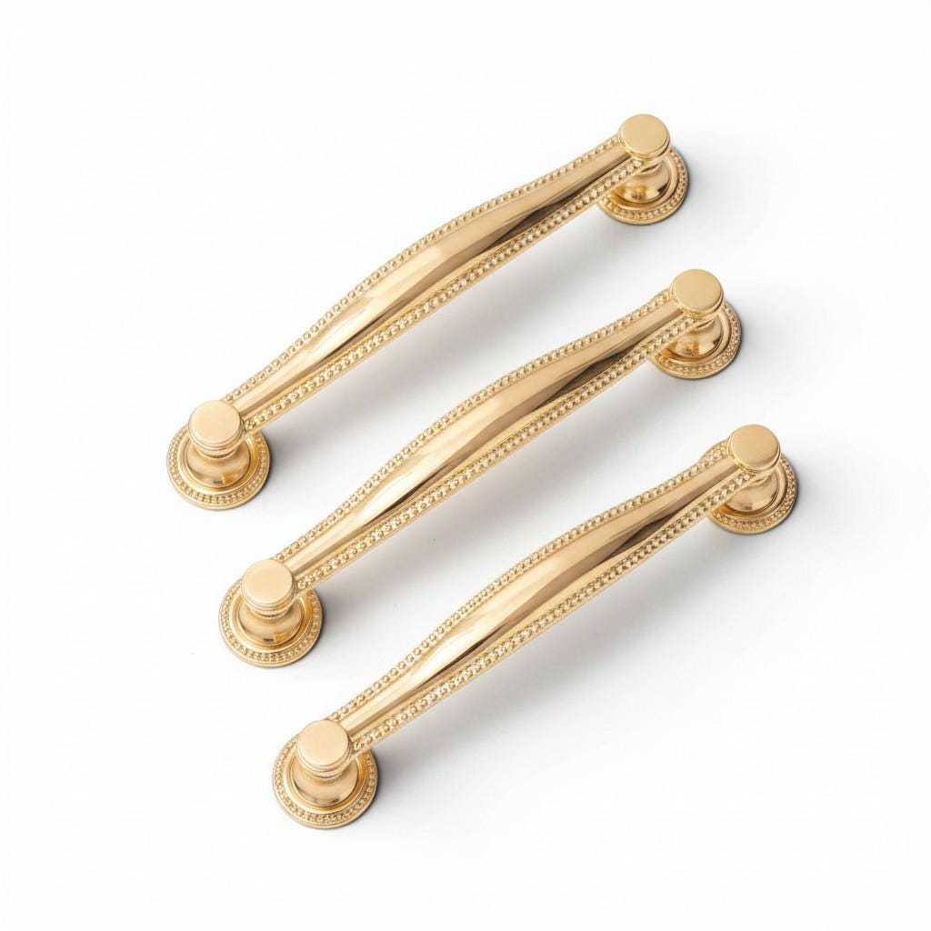 Luxury Gold Solid Brass Cabinet Handles & Knobs – Polished Drawer Pulls - Image 2
