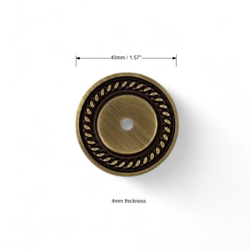 Antique Brass Cabinet Knobs with Backplate – Solid Bronze Vintage Drawer Pulls - Image 9