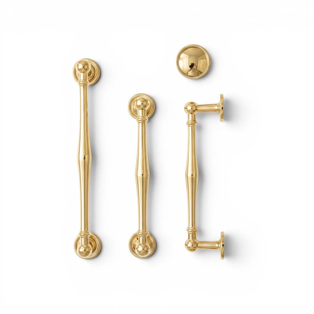 Luxury Solid Brass Cabinet Handles – Polished Gold Drawer Pulls & Knobs - Image 4