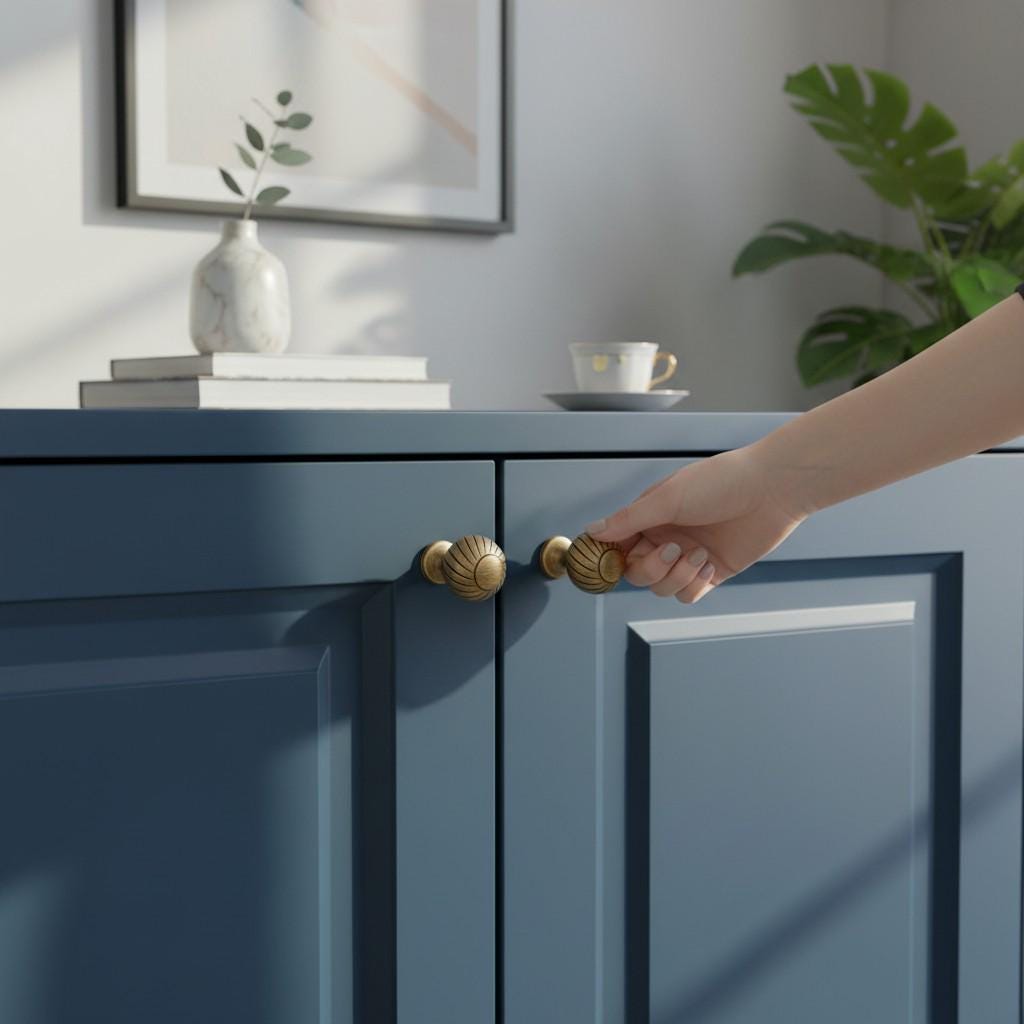 Antique Brass Cabinet Handles, Solid Brass Drawer Knobs - Image 11