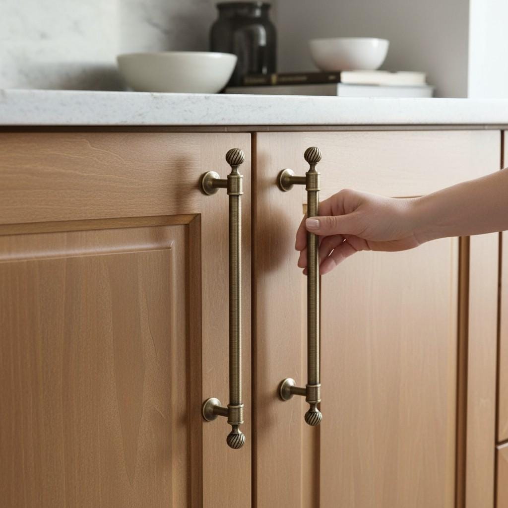 Antique Brass Cabinet Handles, Solid Brass Drawer Knobs - Image 14