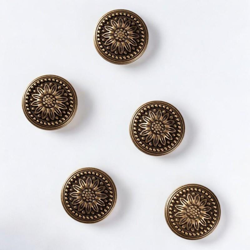 Antique Brass Drawer Knobs – Blossom Cabinet Knob for Dresser, Wardrobe, Cupboard - Image 3