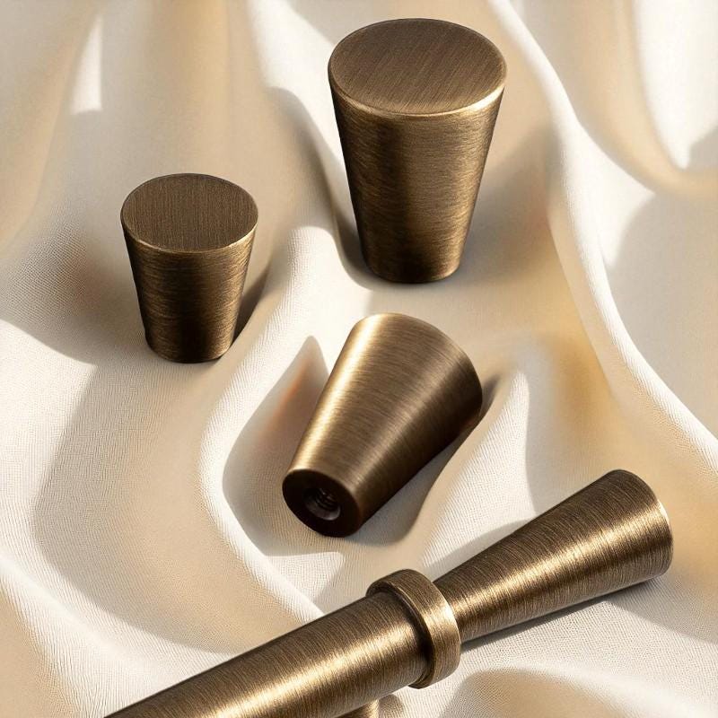 Solid Brass Antique Bronze Cabinet Handles, Class Vintage Drawer Knobs for Dresser, Wardrobe - Image 4