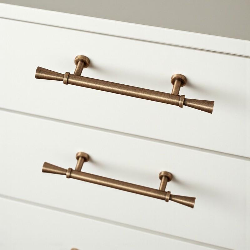 Solid Brass Antique Bronze Cabinet Handles, Class Vintage Drawer Knobs for Dresser, Wardrobe - Image 5