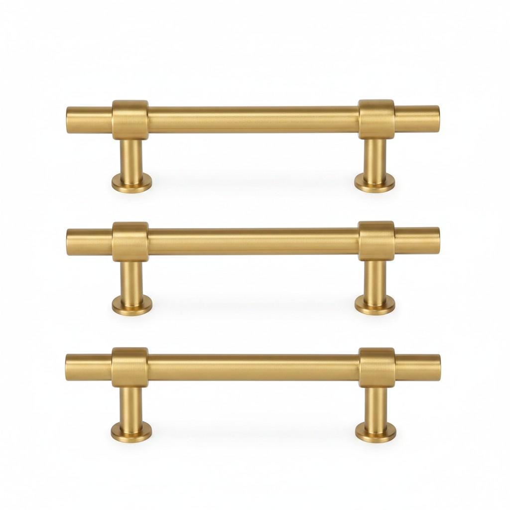 Solid Brass Gold Handles – Modern Minimalist Cabinet Hardware