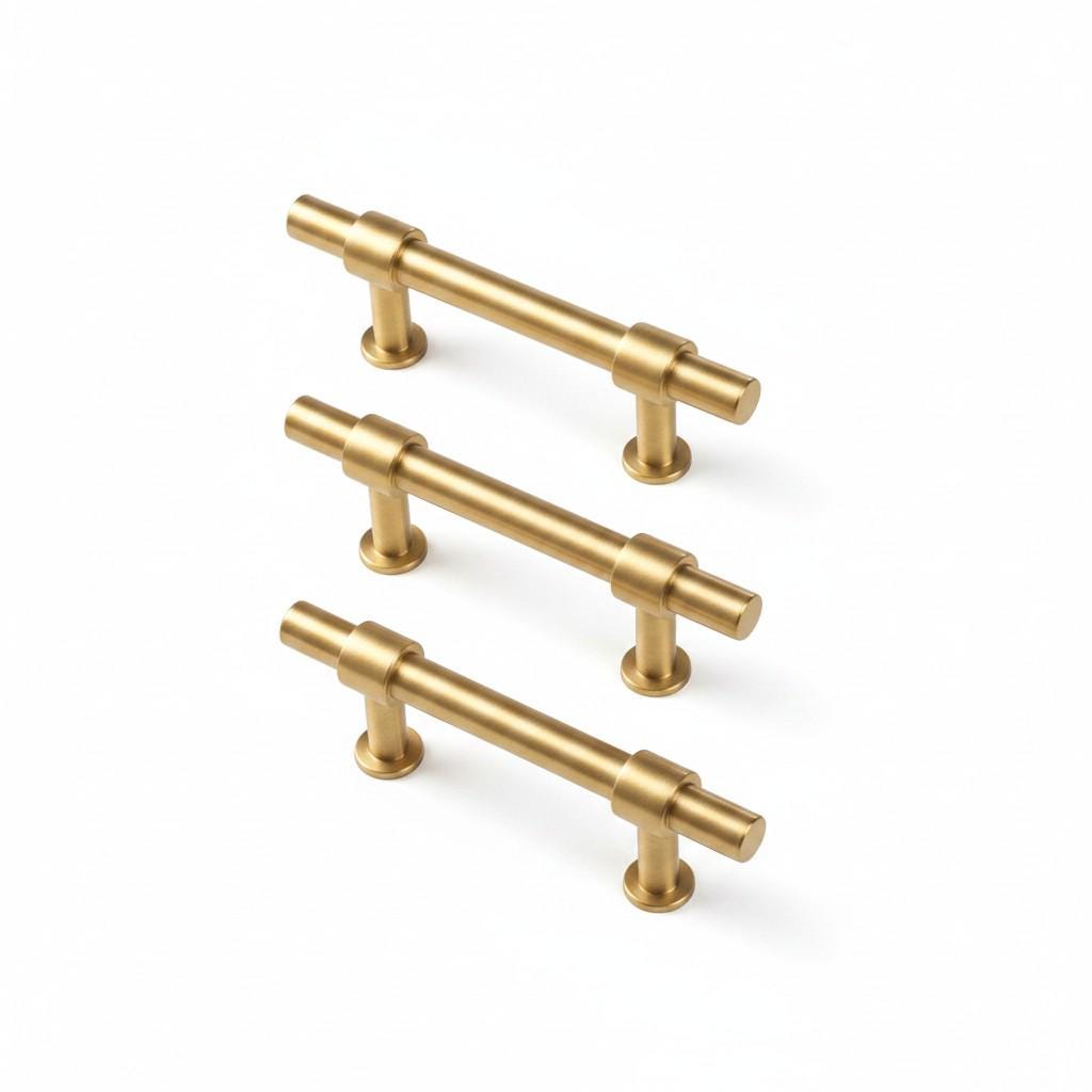 Solid Brass Gold Handles – Modern Minimalist Cabinet Hardware - Image 2