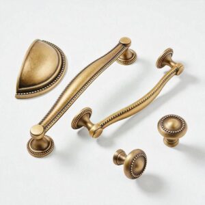 Antique Brass Shell Handles – Solid Brass Knobs and Drawer Pulls