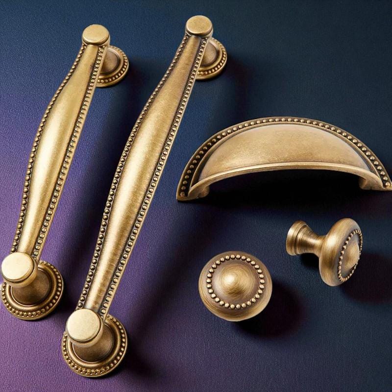 Antique Brass Shell Handles – Solid Brass Knobs and Drawer Pulls - Image 3