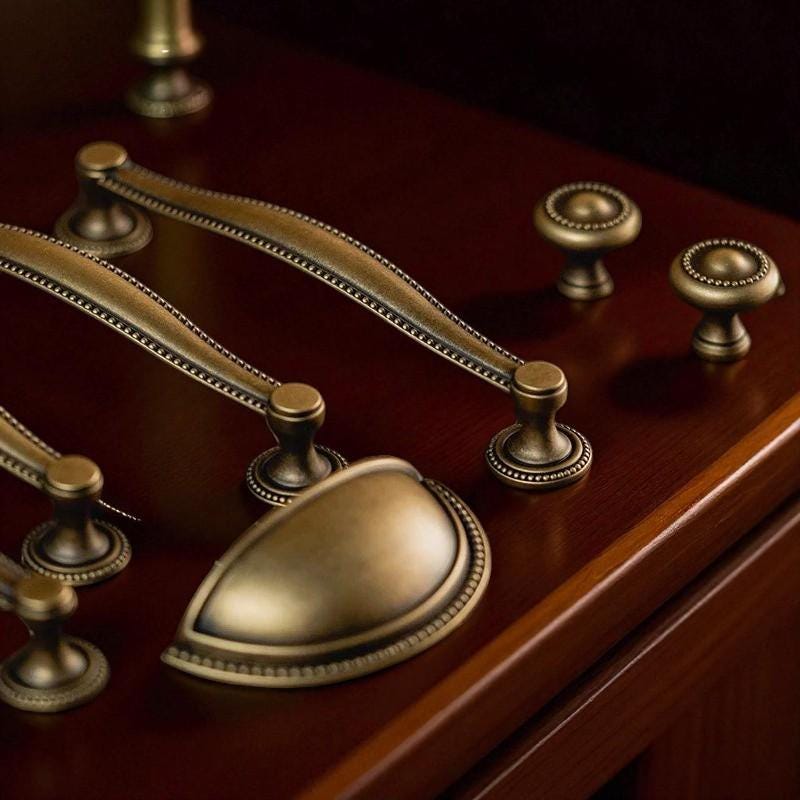 Antique Brass Shell Handles – Solid Brass Knobs and Drawer Pulls - Image 4