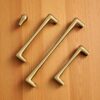 Solid Brass Teardrop Cabinet Handle: Modern Gold Drawer Pull