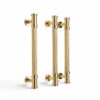 Luxury Ribbed Gold Cabinet Handles: Solid Brass Drawer Pulls & Knobs for Furniture