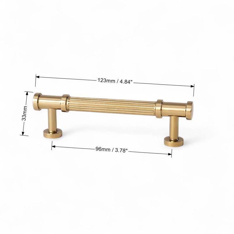 Luxury Ribbed Gold Cabinet Handles: Solid Brass Drawer Pulls & Knobs for Furniture - Image 7