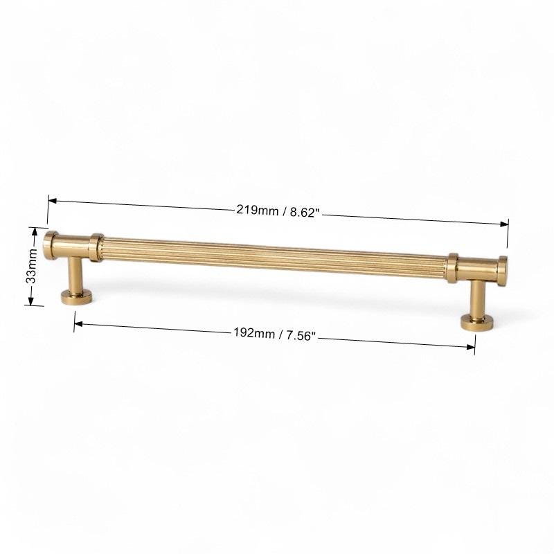 Luxury Ribbed Gold Cabinet Handles: Solid Brass Drawer Pulls & Knobs for Furniture - Image 9