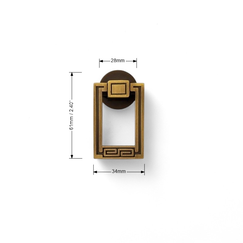 Solid Brass Handles – Antique Brushed Pulls with Oriental Design Accents - Image 6