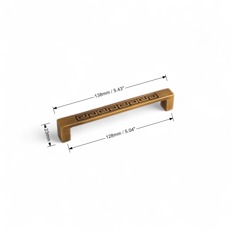 Solid Brass Handles – Antique Brushed Pulls with Oriental Design Accents - Image 8
