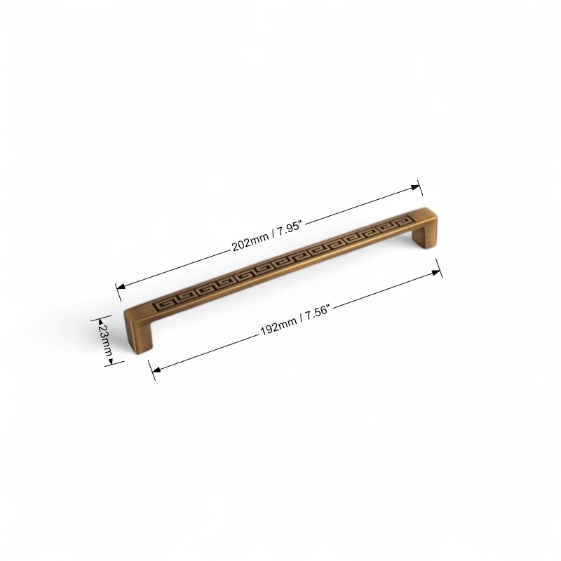 Solid Brass Handles – Antique Brushed Pulls with Oriental Design Accents - Image 9