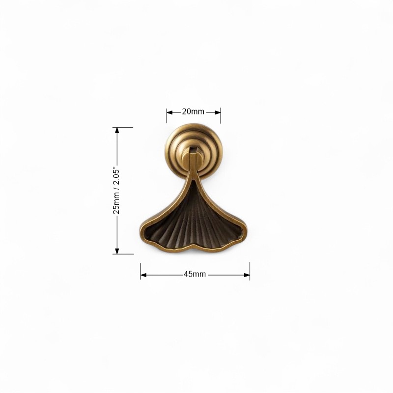 Antique Brushed Brass Tear Drop Drawer Pulls Cabinet Hardware - Image 9