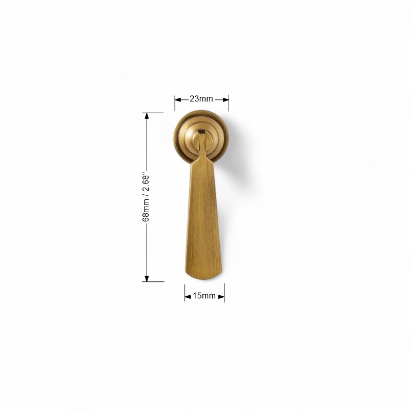 Antique Brushed Brass Tear Drop Drawer Pulls Cabinet Hardware - Image 8
