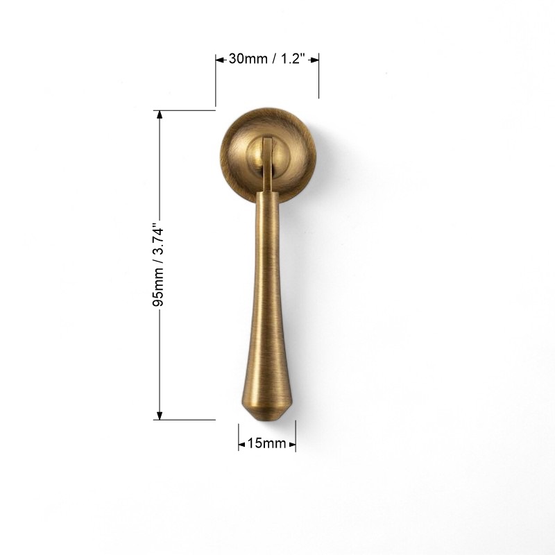 Antique Brushed Brass Tear Drop Drawer Pulls Cabinet Hardware - Image 13