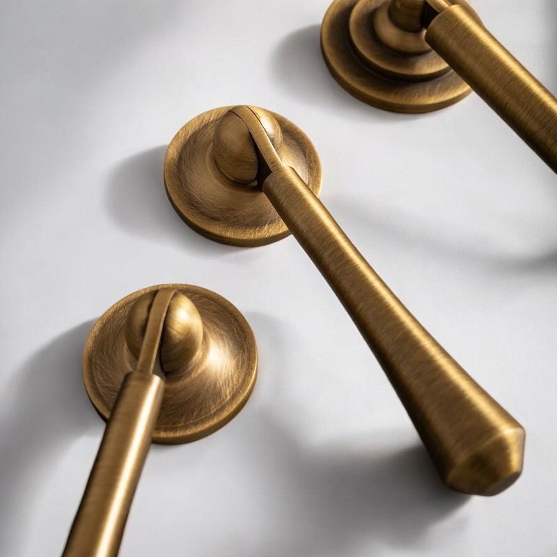 Antique Brushed Brass Tear Drop Drawer Pulls Cabinet Hardware - Image 2